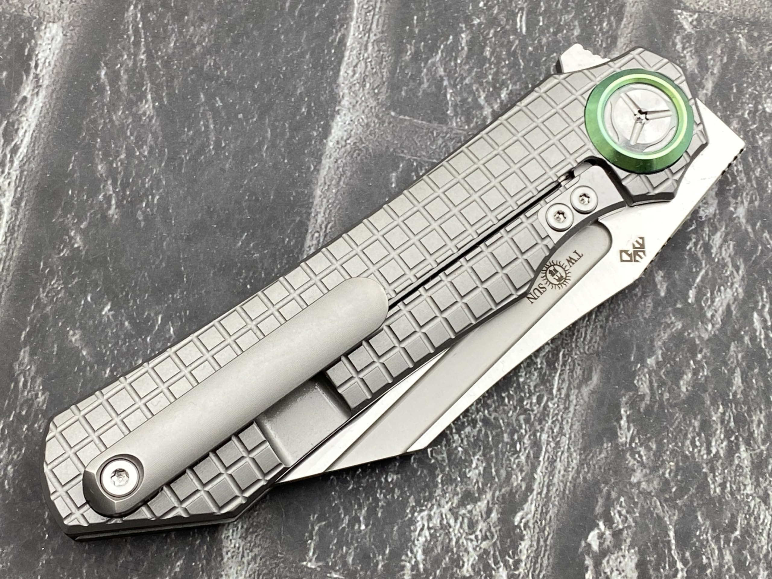 TwoSun TS195 Titanium Folding Knife - M390 Steel Blade, Compact Pocket Knife for Camping, Hiking & Outdoor Survival | EDC Gear & Tactical Knife Collection