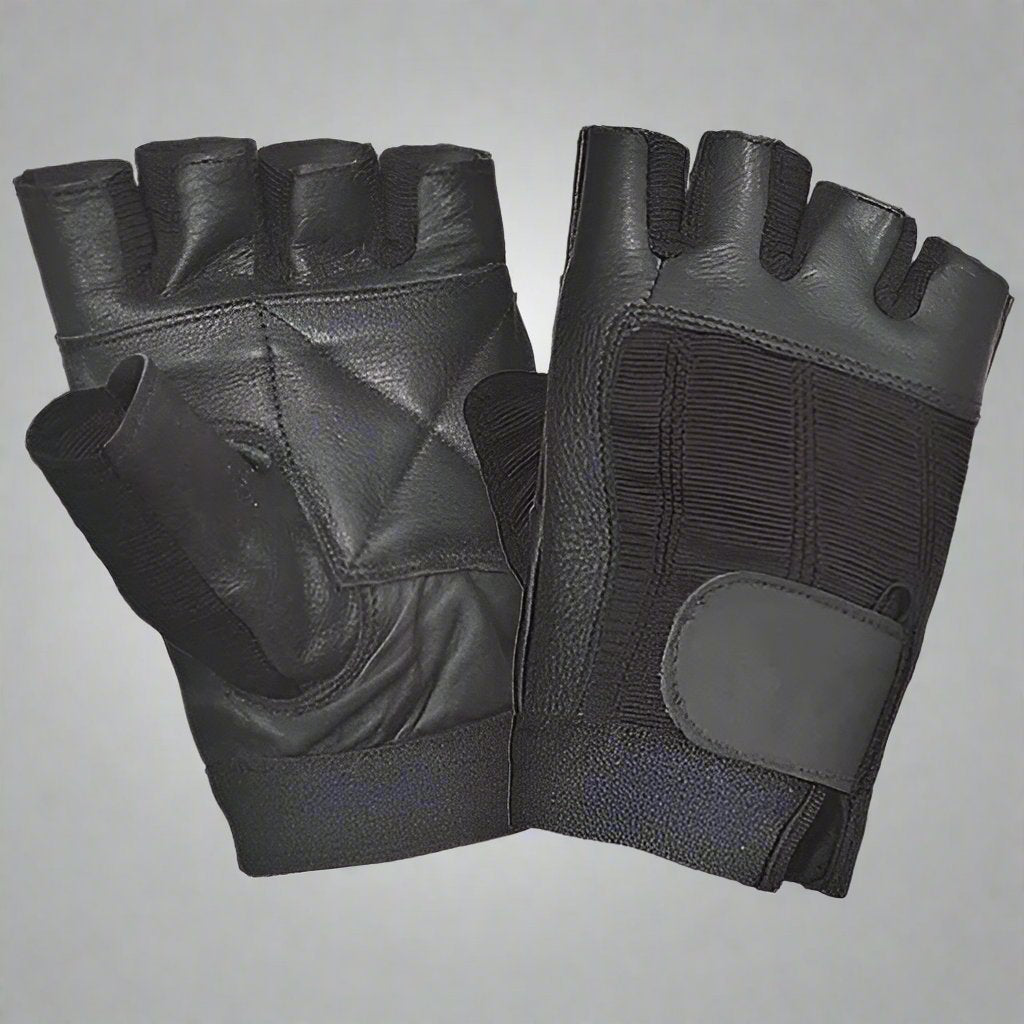 Unisex Fingerless Gloves - Premium Leather & Fabric Touchscreen Gloves for Men & Women - Perfect for Driving, Cycling, and Outdoor Activities