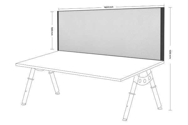 Black Frame Desk Mounted Privacy Screen with Clamp Bracket - Clearance Sale | Perfect for Office, Home & Study Spaces