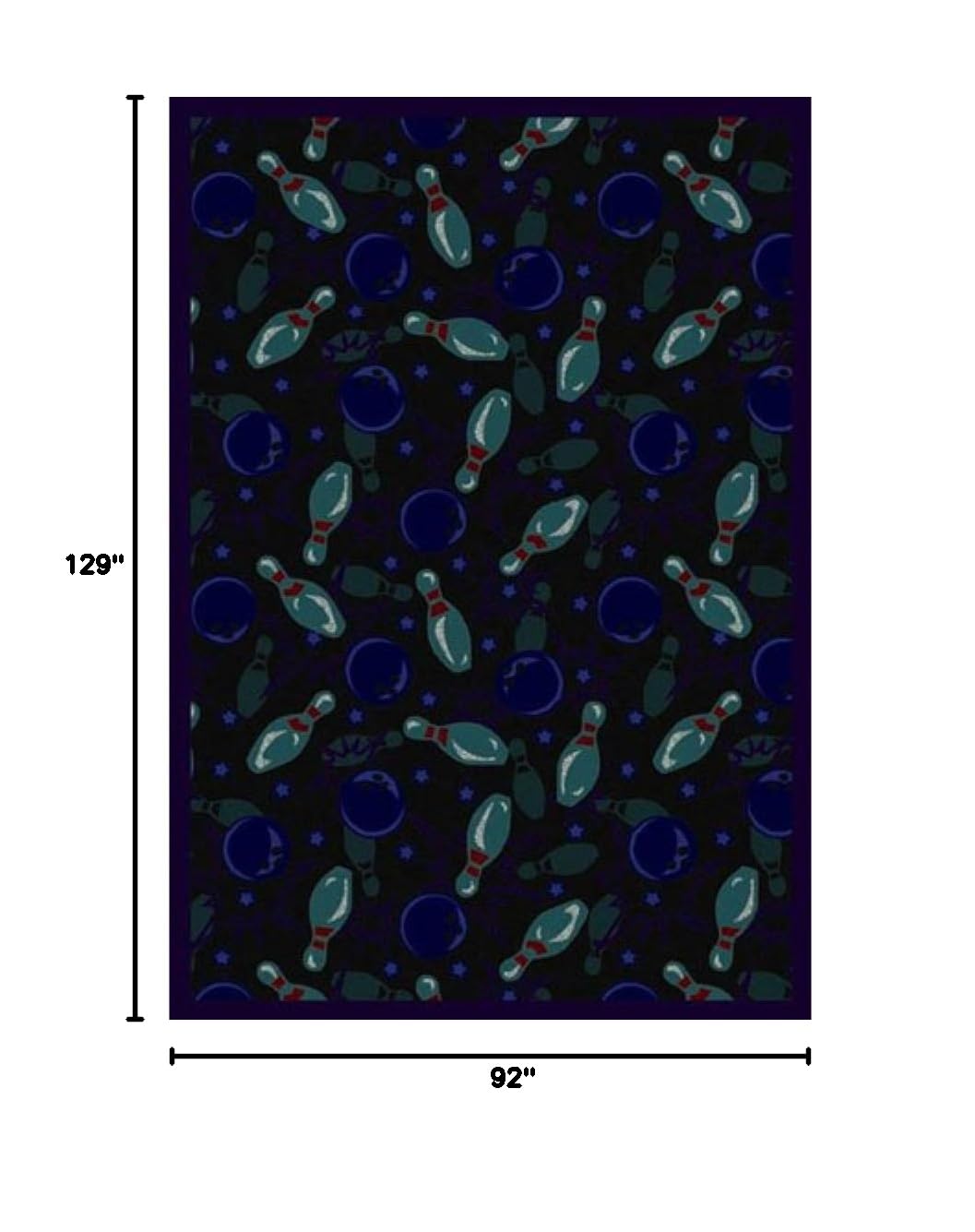 Joy Carpets Sports Fan Retro Bowl Area Rug - Cool Blue - Perfect for Game Room, Man Cave, or Sports-Themed Bedroom Decor