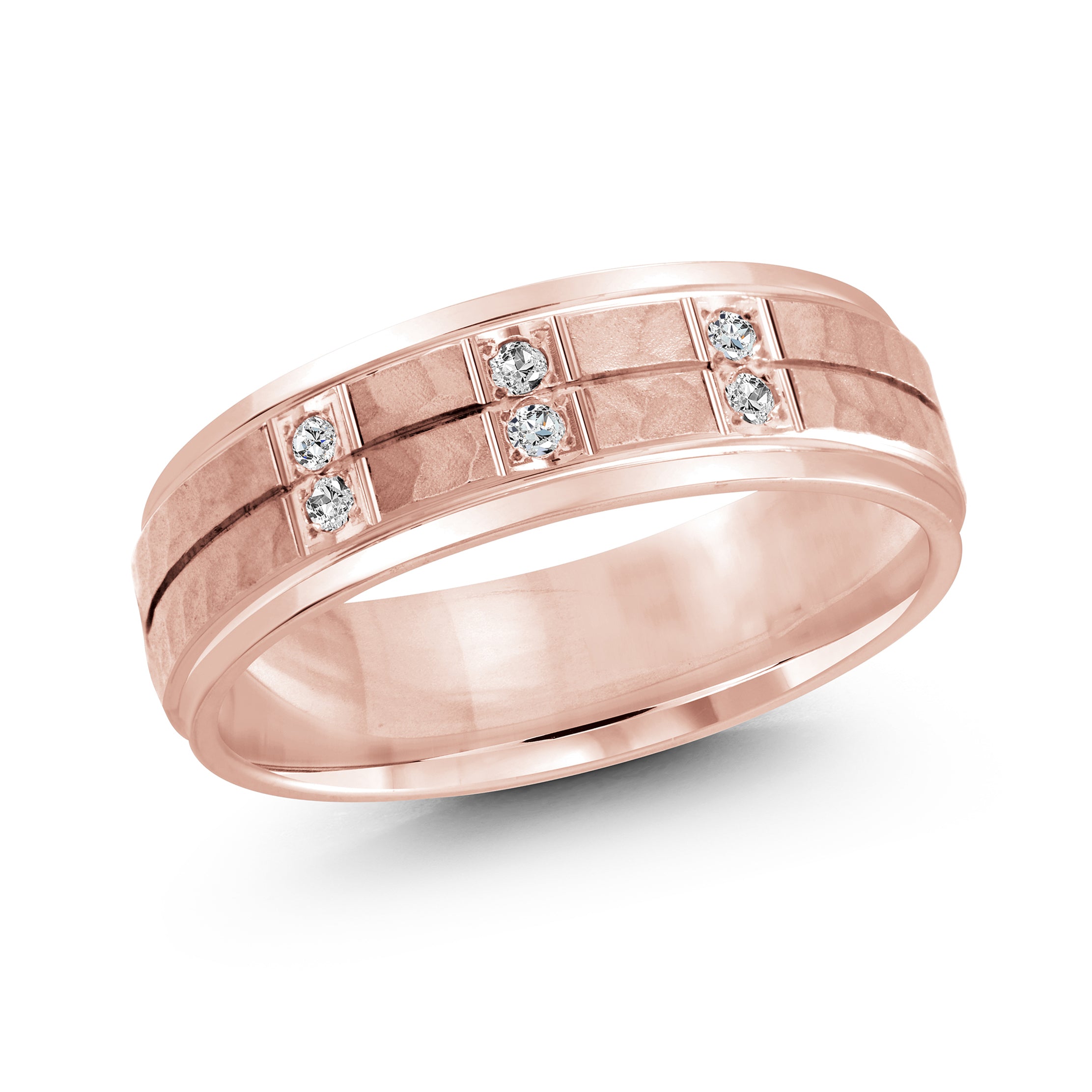 Elegant Vertical Diamond Men's Wedding Band - 14K White Gold Luxury Ring for Him - Perfect for Proposals, Anniversaries & Special Occasions
