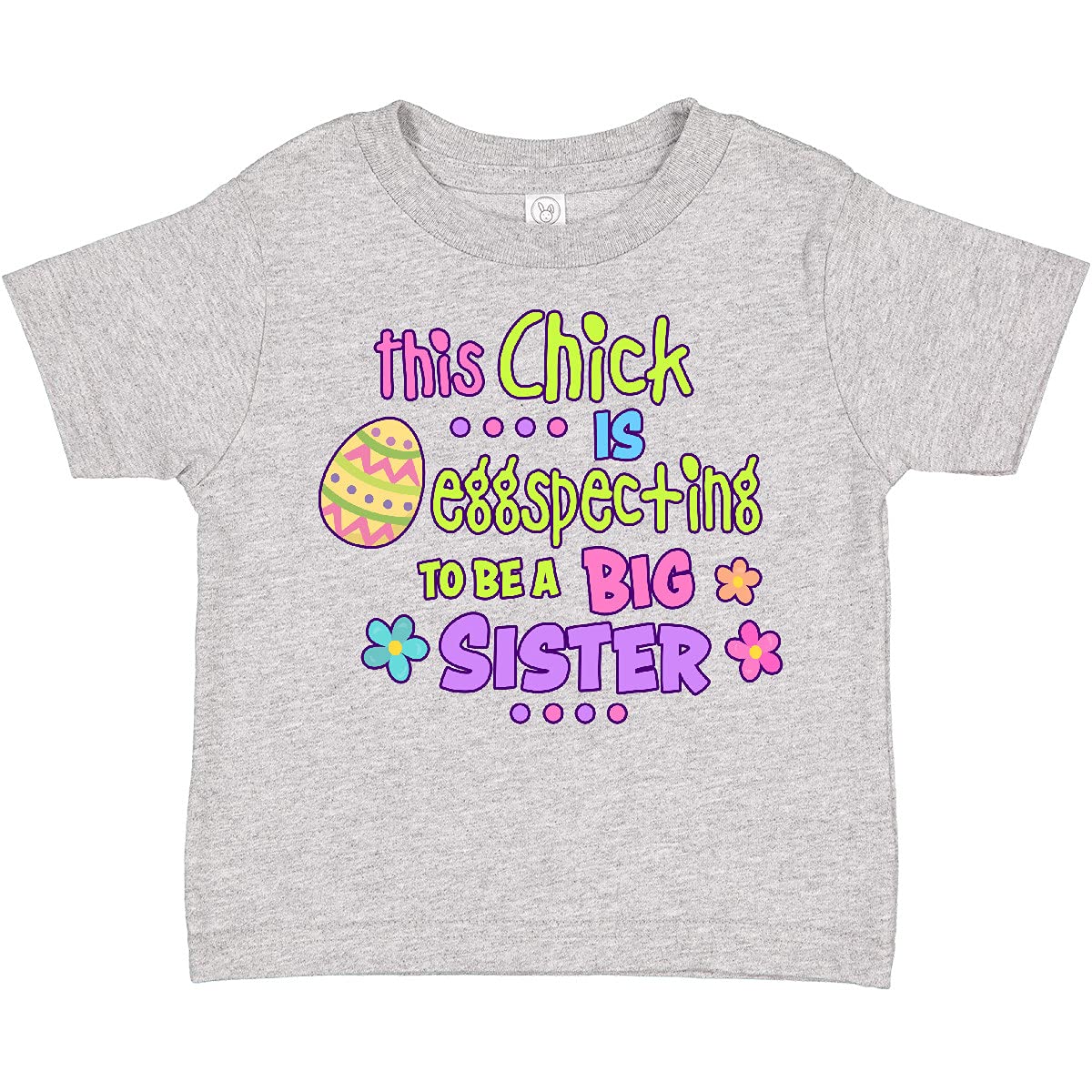 Inktastic 'This Chick is Eggspecting to Be a Big Sister' Funny Egg-Themed Toddler T-Shirt – Perfect for Pregnancy Announcements & Sibling Reveals