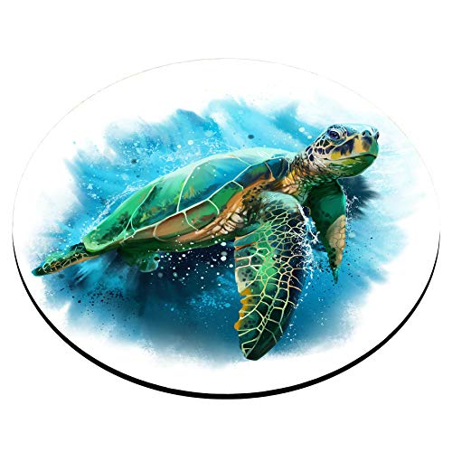 Custom Watercolor Sea Turtle Gaming Mouse Pad - Non-Slip Rubber Base, 7.9x7.9 Inches - Perfect for PC, Laptop & Office Workstations