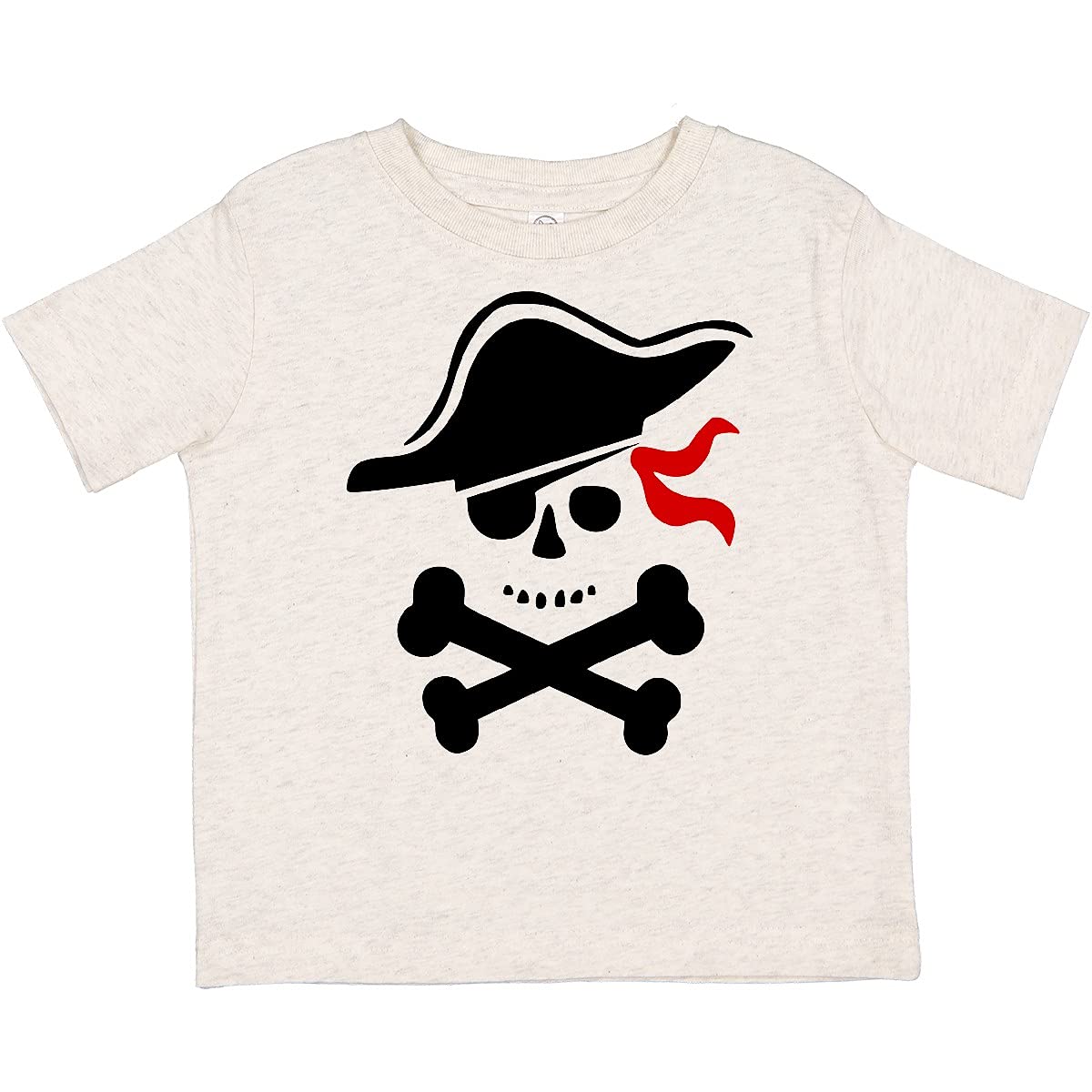 Inktastic Pirate Skull and Crossbones Toddler T-Shirt - Cute Boys & Girls Graphic Tee for Halloween, Pirate Party & Everyday Play