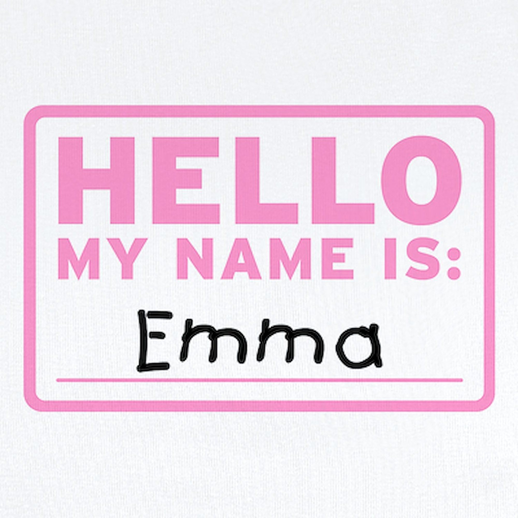 CafePress Hello My Name is Emma Baby Bodysuit - Adorable Infant Romper for Newborns & Toddlers | Perfect for Playdates, Photo Shoots & Family Gatherings
