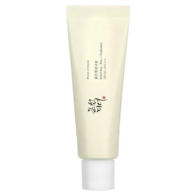 Relief Sun: Rice & Probiotics SPF50 PA++++ Korean Organic Sunscreen | Nourishing UV Protection for Face & Body | All Skin Types | 50ml/1.69oz | Perfect for Daily Use, Outdoor Activities & Travel