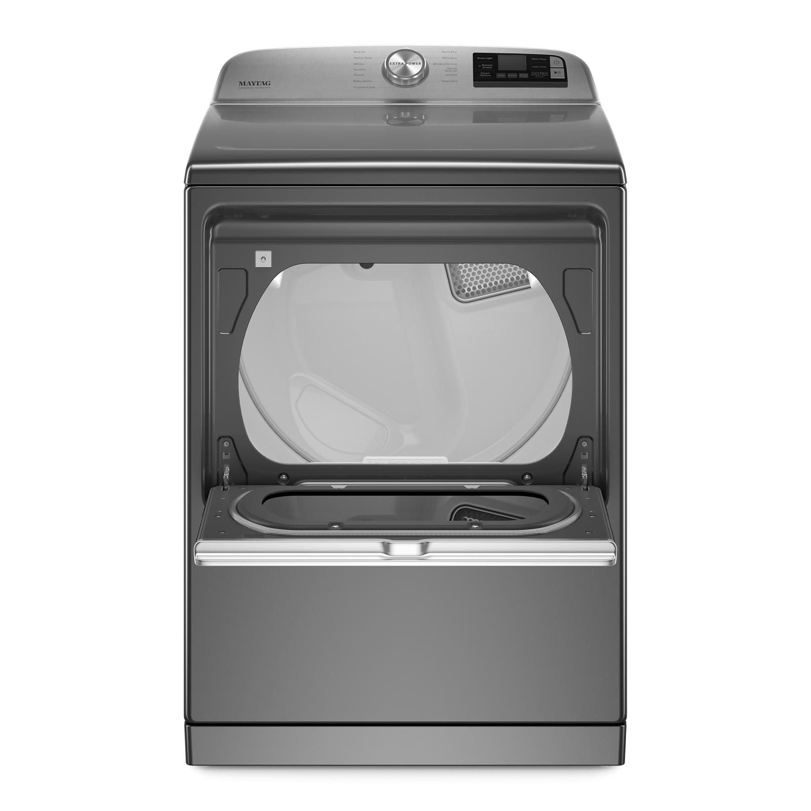 Maytag Metallic Slate Smart Electric Dryer with Steam - 7.4 Cu.Ft. Large Capacity, ENERGY STAR Certified, WiFi Enabled (Model YMED7230HC) - Perfect for Large Families & Heavy Laundry Loads