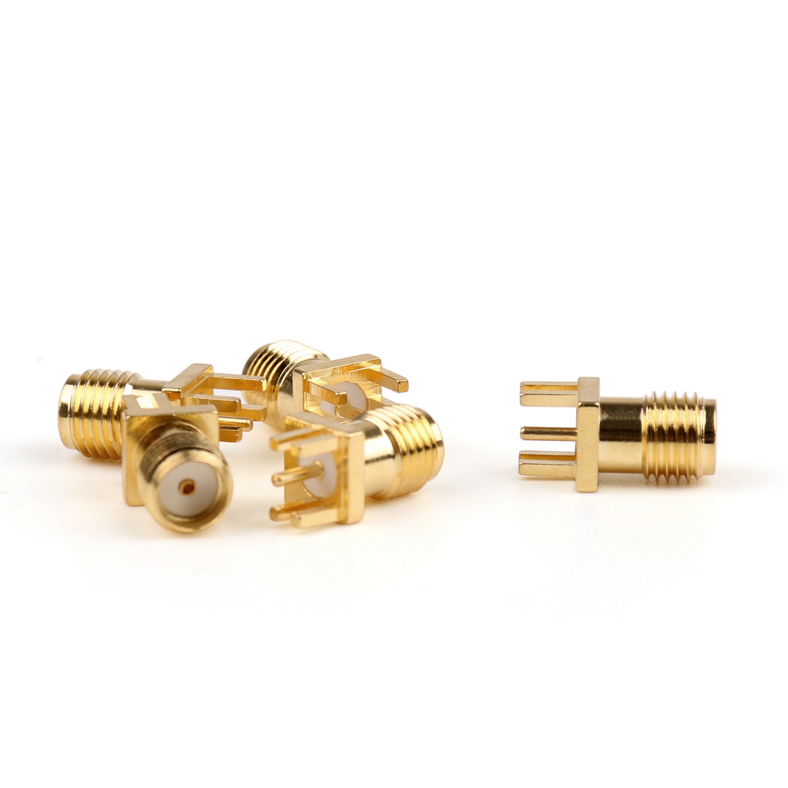 100 Pcs SMA Female Bulkhead Connector - Solder Deck PCB Clip Edge Mount RF Coaxial Adapter for Antenna, Router, and Ham Radio Applications