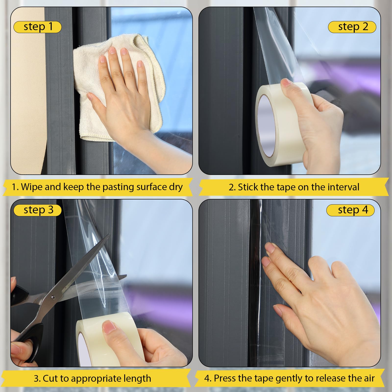 Transparent Window Insulation Tape - 2 Inch x 26 Yard Weatherproof Seal for Winter Doors & Windows | No Residue, Draft Proof | Perfect for Home Energy Efficiency & Cold Weather Protection