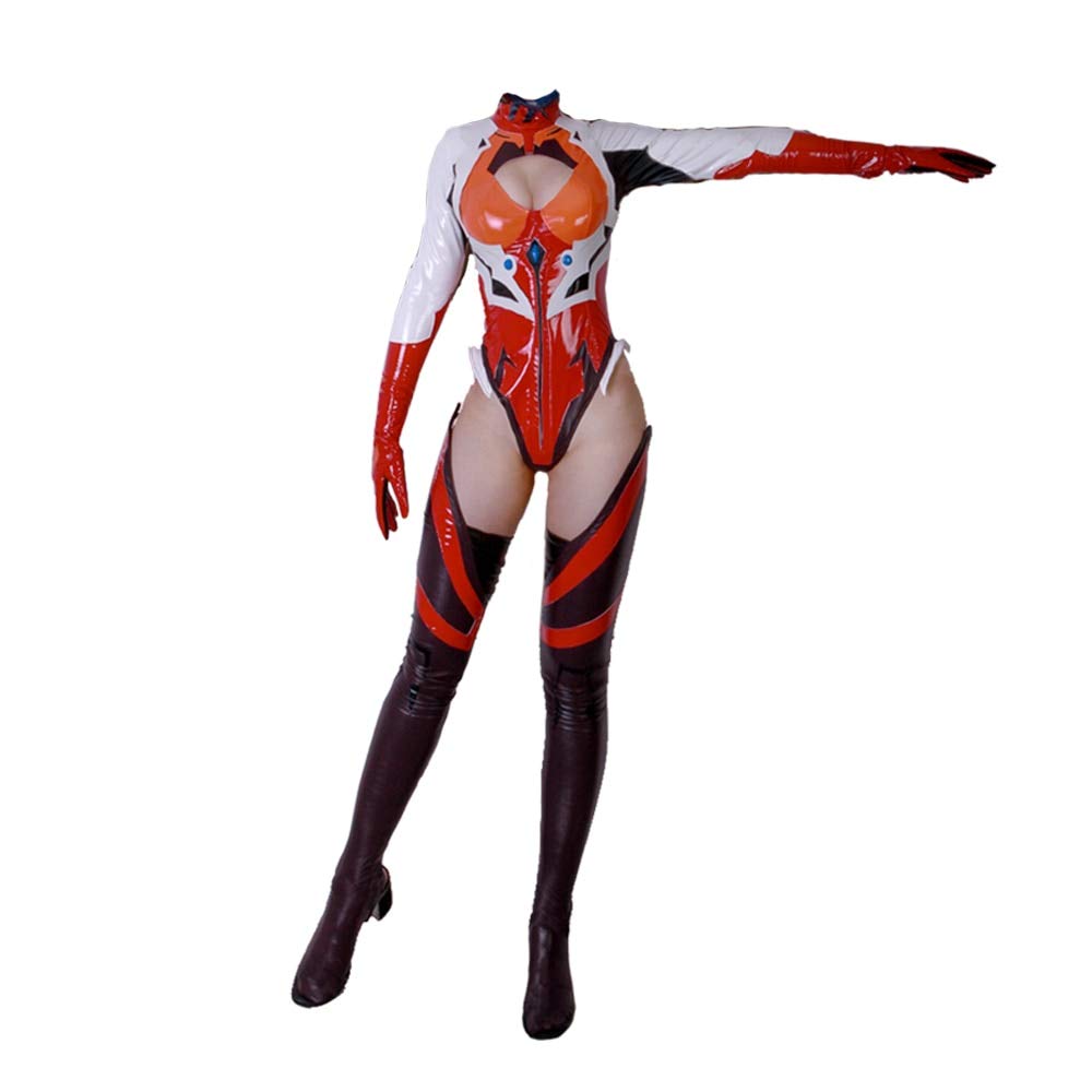 Anime EVA Evangelion Figure - Soryu Asuka Langley Cosplay Costume | Sexy PU Driving Suit Uniform | Perfect for Cosplay Events, Halloween & Anime Conventions