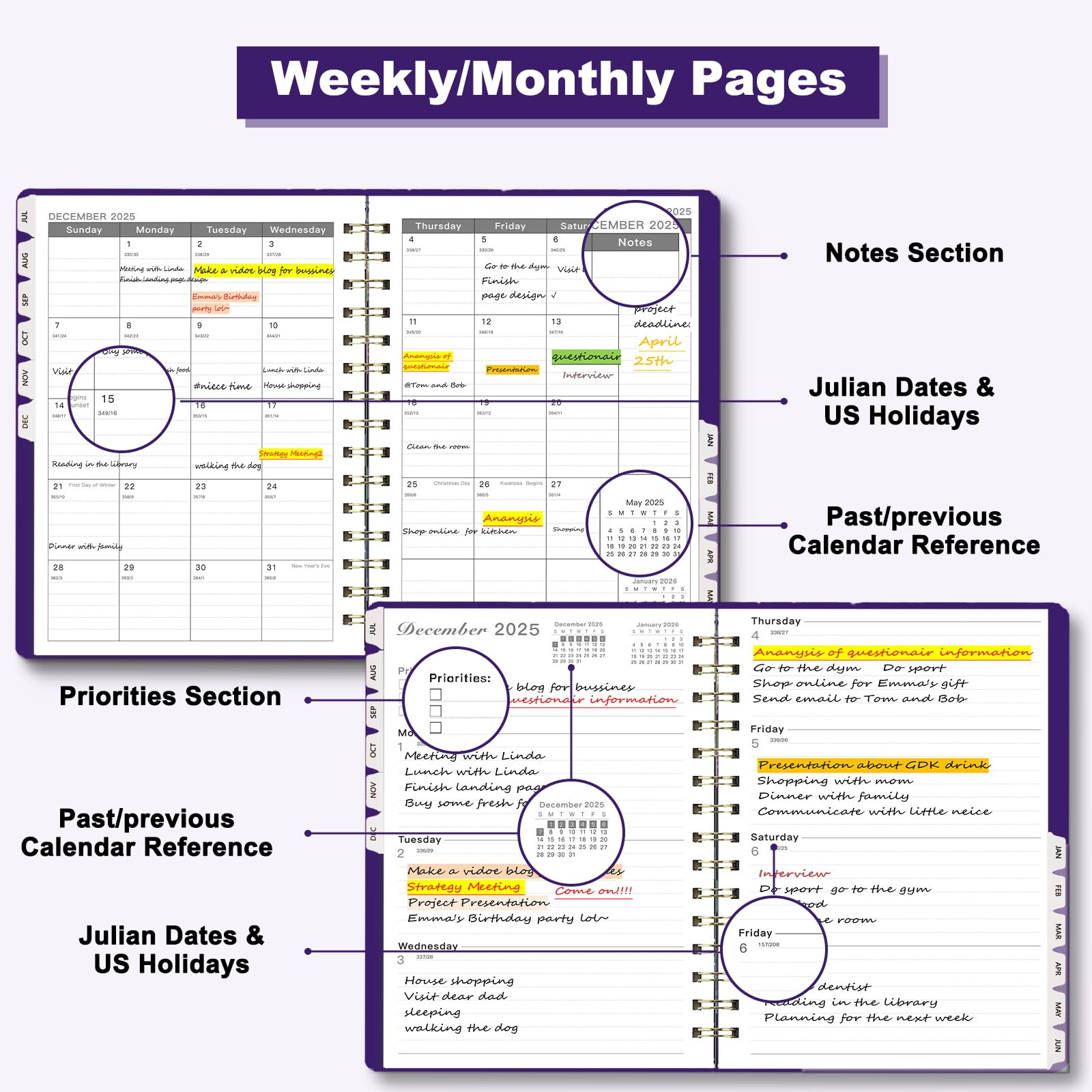 Ymumuda 2025-2026 Planner - 12 Month Weekly & Monthly Organizer (July 2025 to June 2026), 8.4