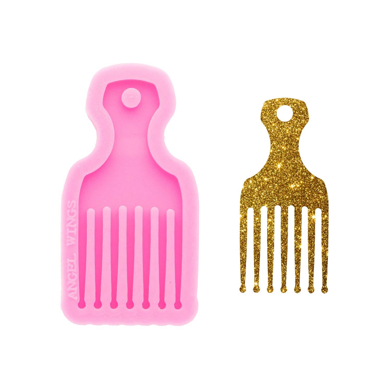 Shiny Glossy Comb Silicone Mold for Keychain, Epoxy Resin & Polymer Clay Casting - DIY Jewelry Making Craft Supplies (Perfect for Hair Accessories, Gifts & Handmade Decor)
