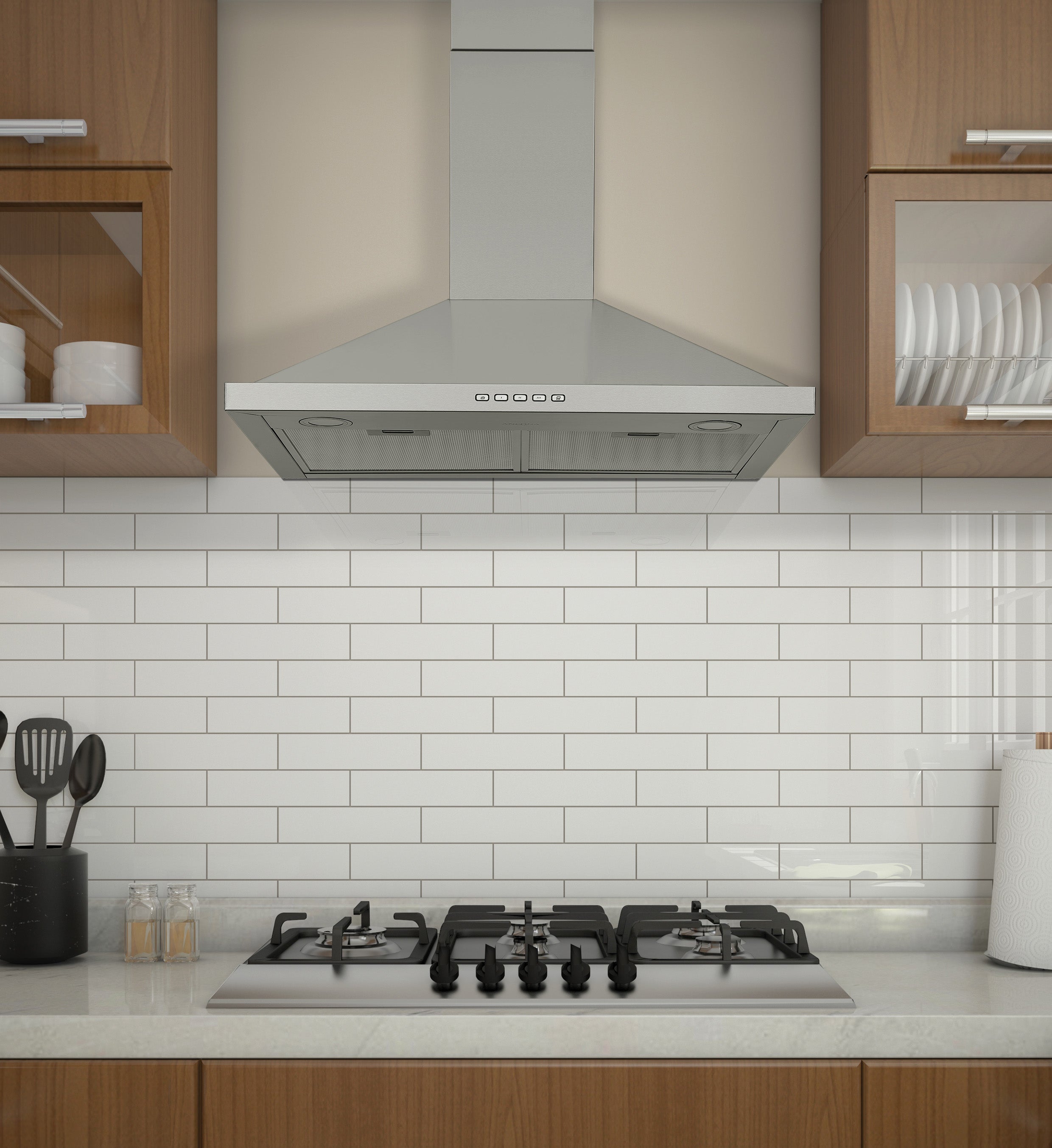 30 Inch Stainless Steel Convertible Wall Mount Range Hood - Powerful Kitchen Ventilation for Home Cooking, Grilling & Baking