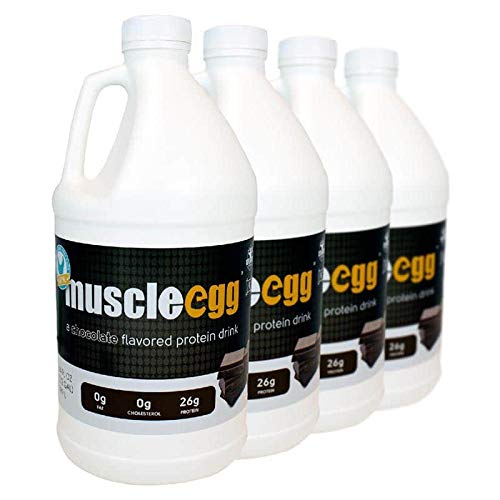 Cage-Free Chocolate MuscleEgg Liquid Egg Whites - 4 Half-Gallons Pack | High Protein Breakfast & Baking for Fitness & Keto Diet