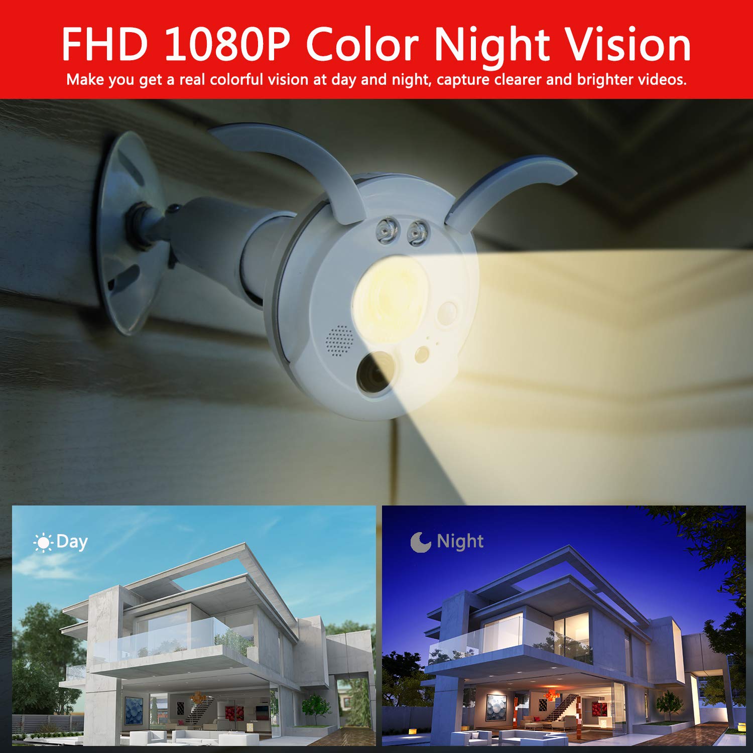 Sengled 2nd Gen Floodlight Security Camera with Motion Sensor - 1080P HD Outdoor WiFi Camera, Waterproof, Night Vision & 2-Way Talk - Ideal for Home Security, Garage & Backyard Surveillance (1-Pack)