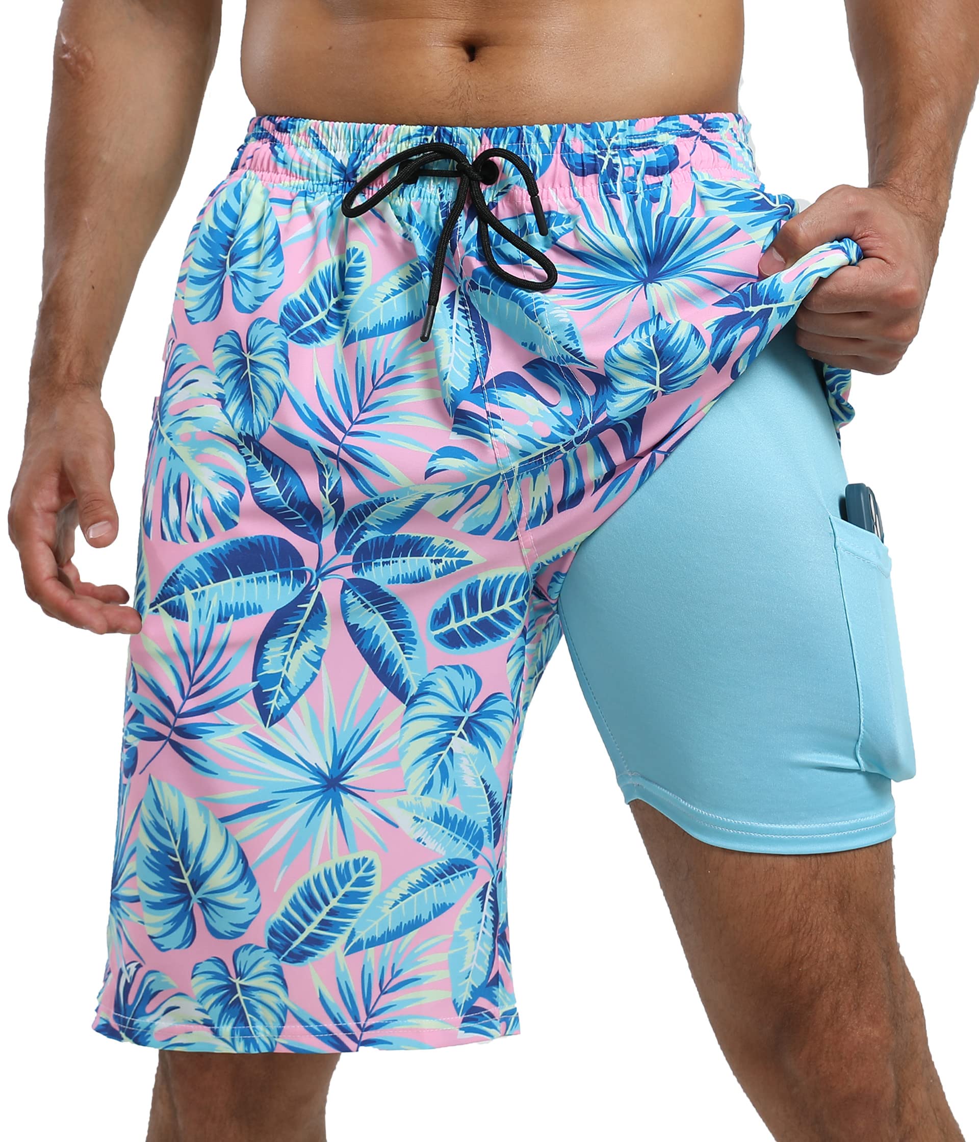 **Men's Quick Dry Swim Trunks with Compression Liner - UPF 50+ Swim Shorts for Surfing, Beach & Sports | Lightweight & Comfortable for Summer Swimming, Pool & Water Activities**