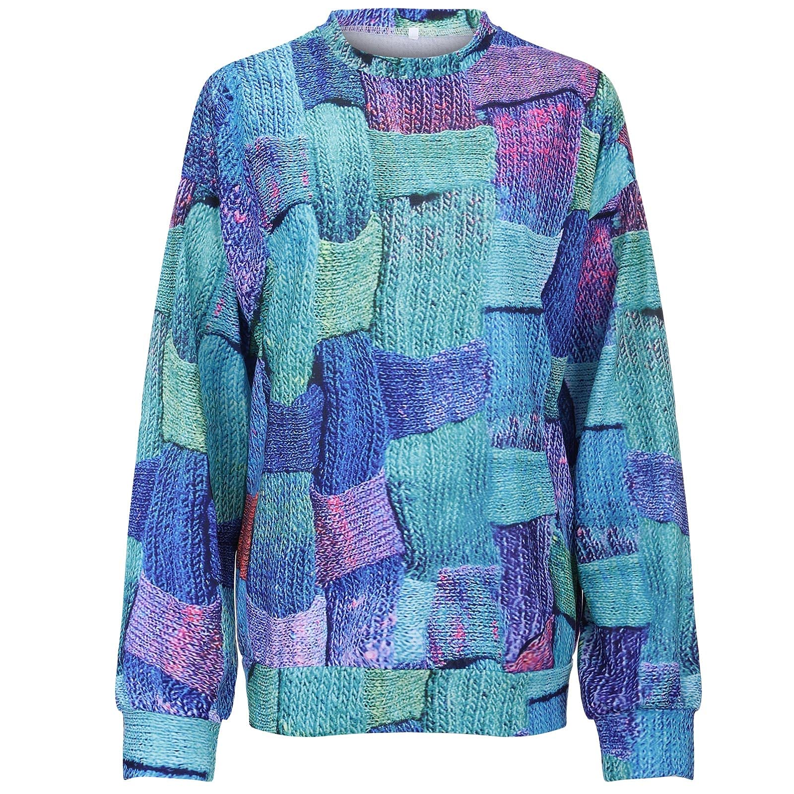 Women's Loose Casual Tie-Dye Daisy Graffiti Hoodie Top - Sexy Summer Tee for Holiday, Beach & Streetwear Fashion