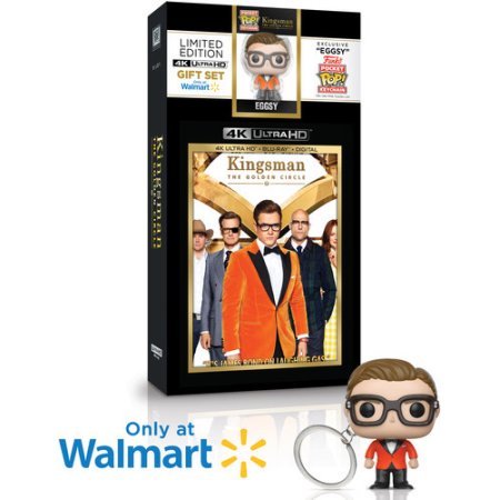 KINGSMAN THE GOLDEN CIRCLE 4K UHD Blu-ray Digital FUNKO POP Keychain Gift Set Limited Edition - Movie Collectible for Fans, Perfect Gift for Kingsman Lovers & Pop Culture Enthusiasts