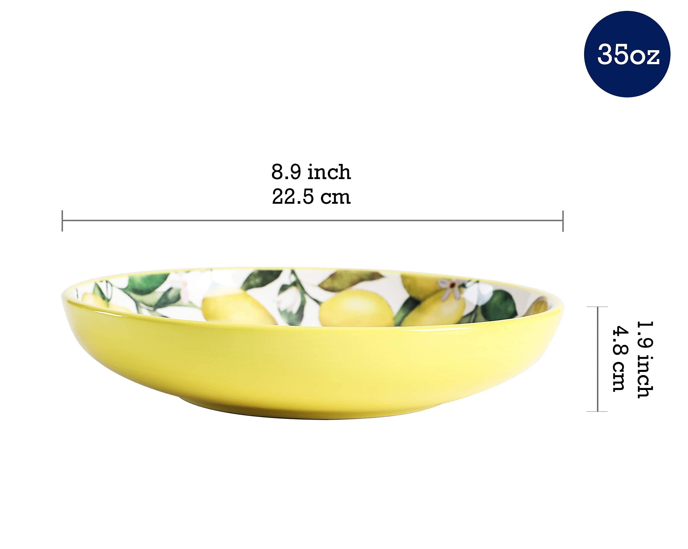 Bico Lemon Dreams 16-Piece Ceramic Dinnerware Set - Service for 4 with 11