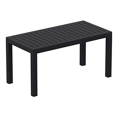 Pemberly Row Modern Black Coffee Table - Stylish Contemporary Living Room Furniture for Home Decor