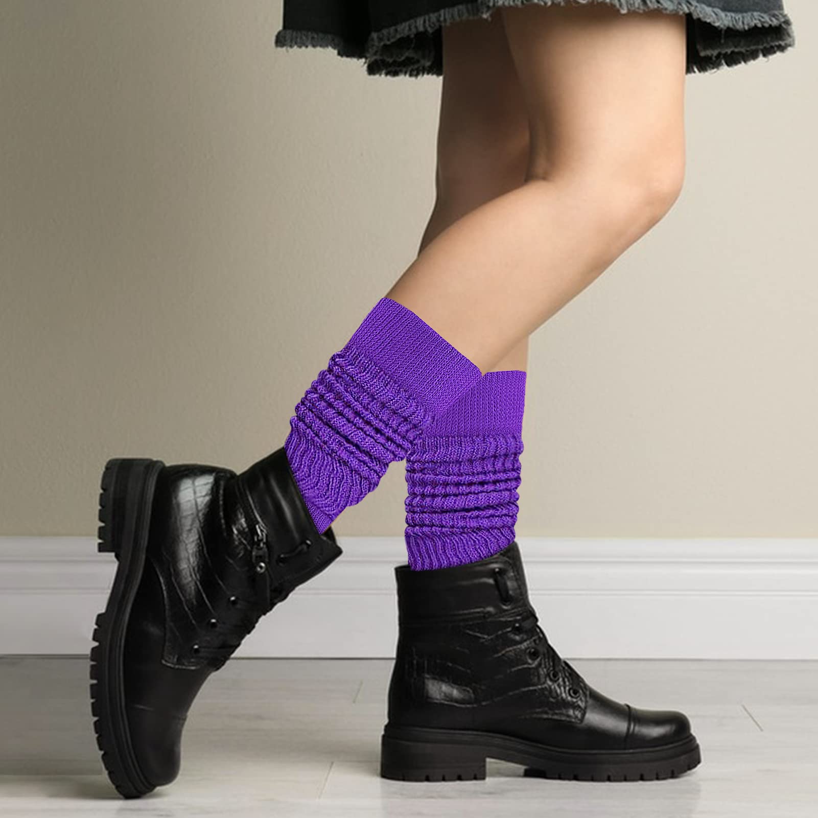 Women's Slouch Socks - Long Knit Scrunch Socks for Girls & Women - Cozy Casual Wear for Lounge, Home, and Winter Outfits