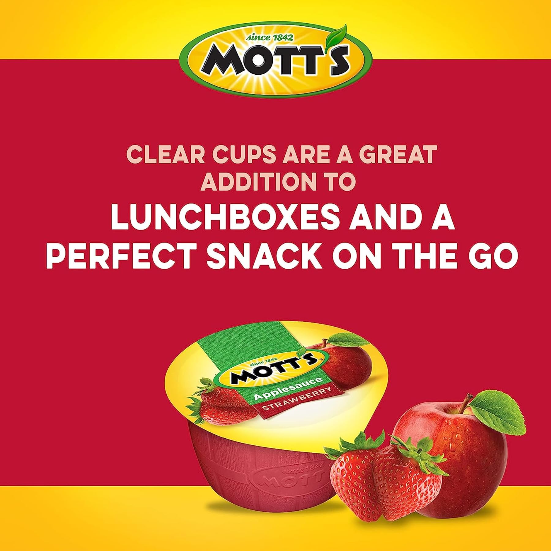 **BetrULight Motts Fruit Snacks - Gluten Free, Vegan & Keto Friendly Apple Strawberry Applesauce Cups (4 oz, 12-Pack) | Healthy On-The-Go Snacks for Kids & Adults | Perfect for Lunchboxes, Travel & Office Snacking**