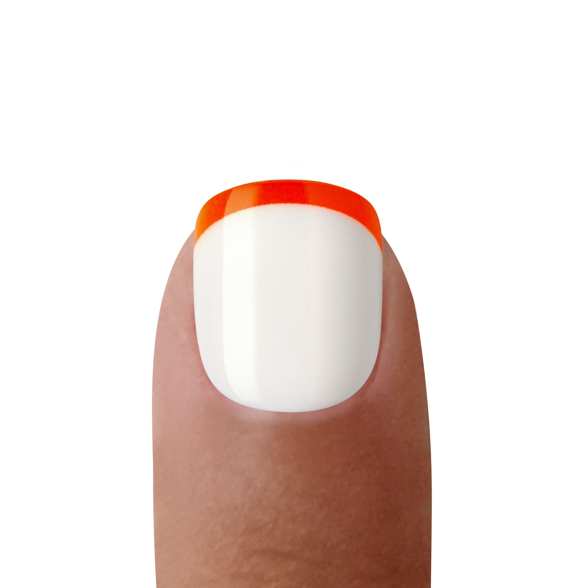 KISS imPRESS Mini Press-On Nails for Kids - French Pop Design | Easy Beginner Nail Art Kit with 20 Fake Nails & Nail File | Perfect for Birthday Parties, Playdates & Dress-Up Fun