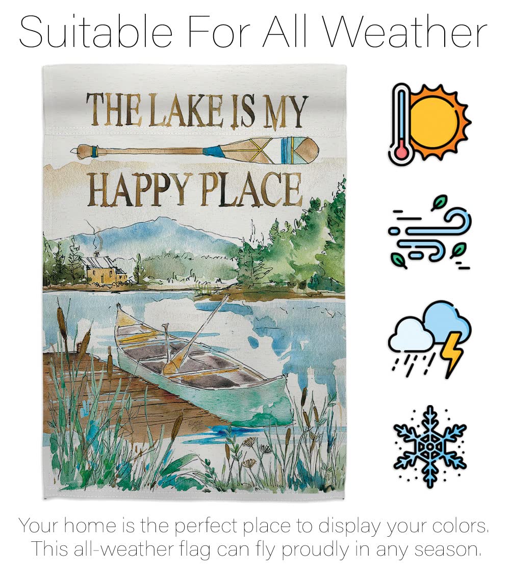 Happy Lake Nature Outdoor House Flag Set - 28