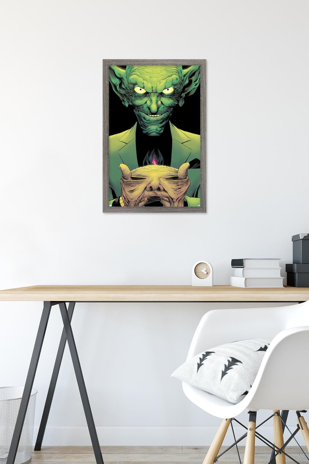 Marvel Comics Green Goblin vs Miles Morales Spider-Man #14 Framed Wall Poster - 22.4x14.7 Inches, Barnwood Frame - Perfect for Superhero Bedroom Decor & Comic Book Fan Gifts