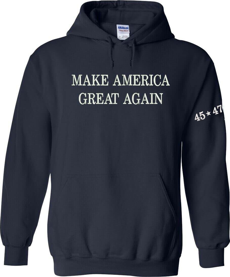 Peerless 'Make America Great Again' Pullover Hoodie - Navy Blue Patriotic Sweatshirt for Men & Women | Perfect for Political Rallies, Casual Wear & Outdoor Activities