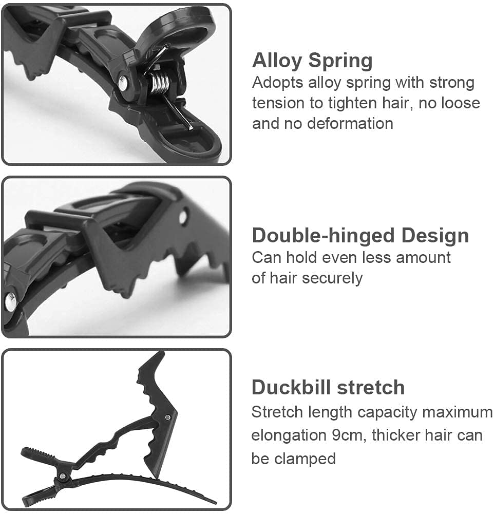 AmigozZ Professional Crocodile Hair Clips for Women - 6 Pack Durable Alligator Hair Clips with Non-Slip Grip & Wide Teeth - Strong Hair Hold for Thick Hair, Ponytails, Braids and Updos - Perfect for Daily Use, Workouts, and Styling