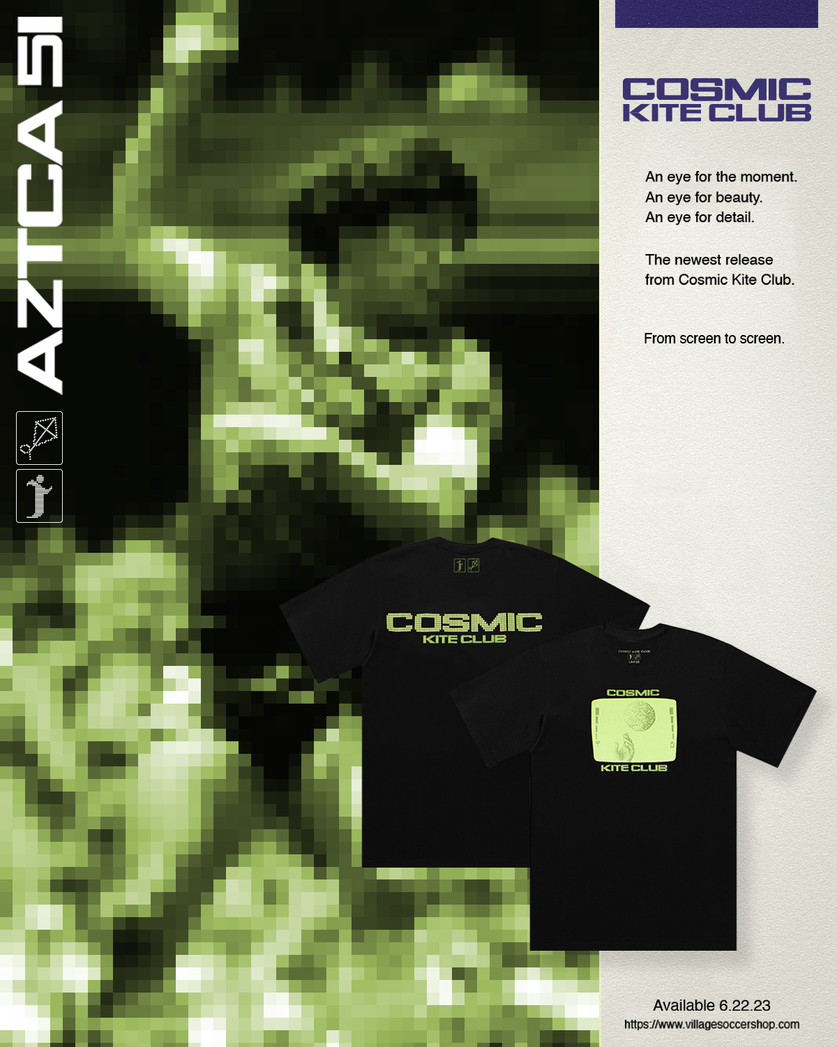 Cosmic Kite Club AZTCA 51 Heavyweight 8.2 oz Short Sleeve T-Shirt for Men - Premium Cotton Tee for Outdoor Activities, Casual Wear & Street Fashion