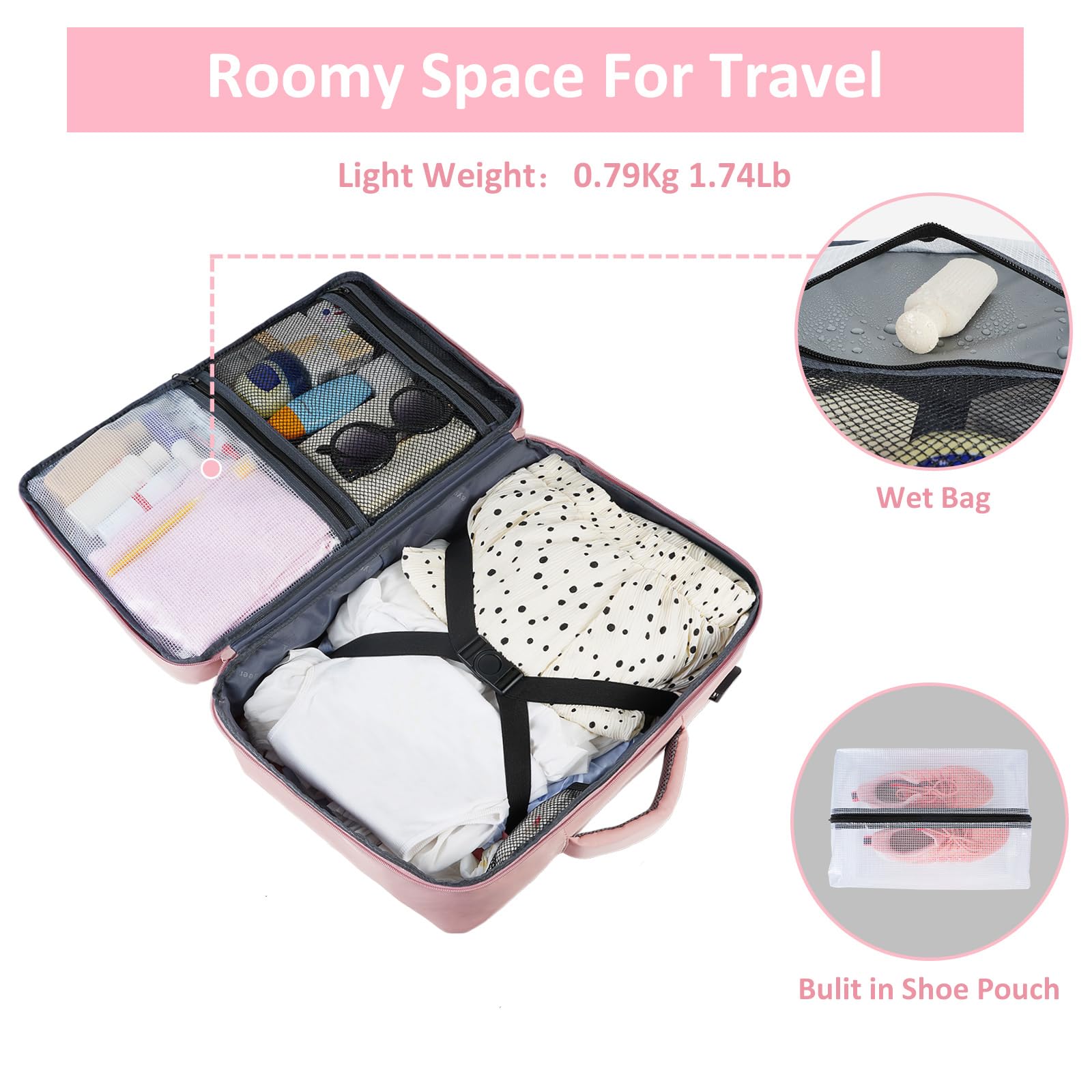 Taygeer Women's Travel Backpack with USB Charging Port & Shoe Compartment - 15.6 Inch TSA Approved Laptop Backpack for Flight, Nurse, Business & Hiking - Lightweight Carry On Weekender Daypack (Pink) | Perfect for Business Trips, College Commute & Weekend Getaways