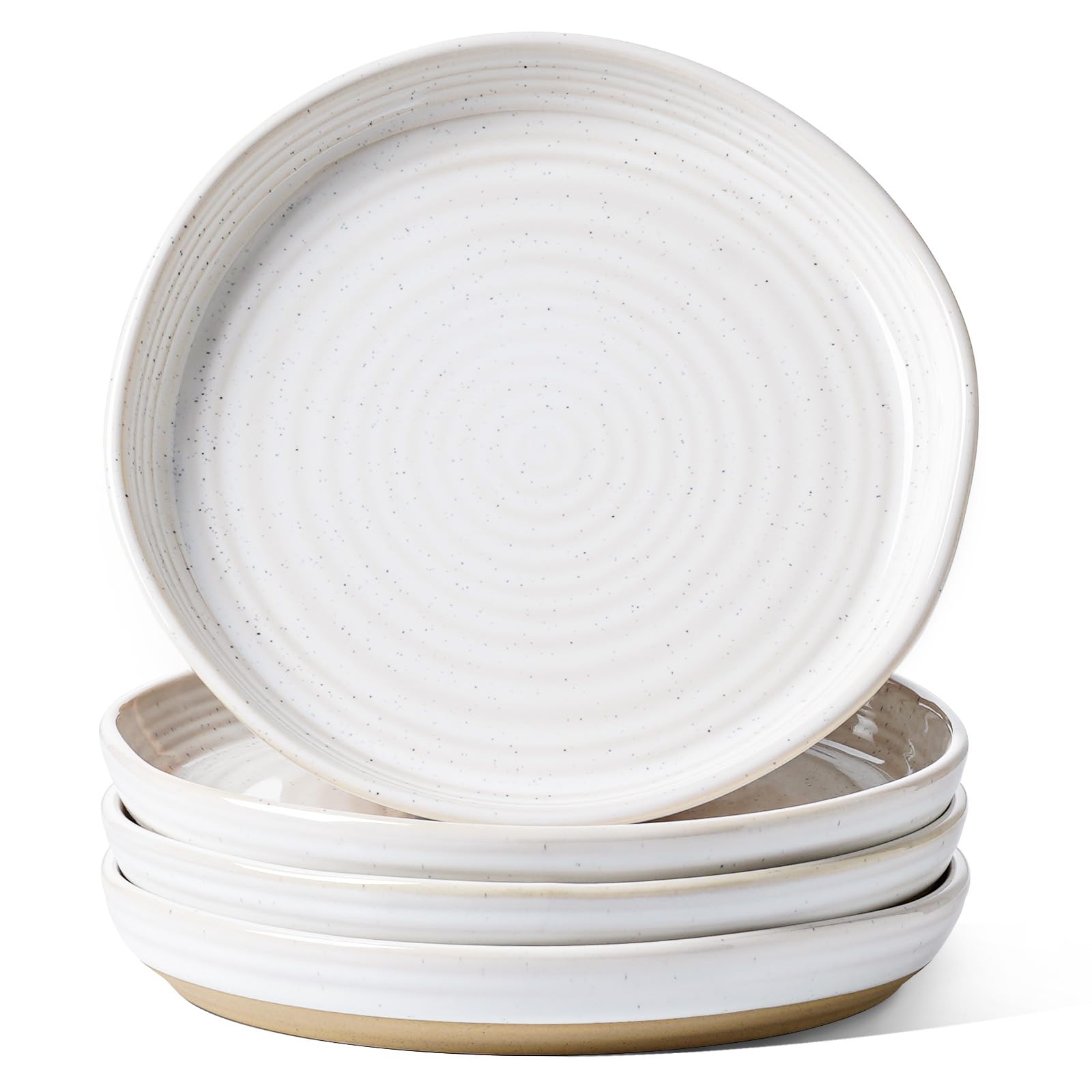 LE TAUCI 8-Inch Salad Plates Set of 4 - Ceramic Appetizer & Dessert Plates, Microwave & Dishwasher Safe, Elegant Arctic White - Perfect for Dinner Parties, Housewarming Gifts & Wedding Presents