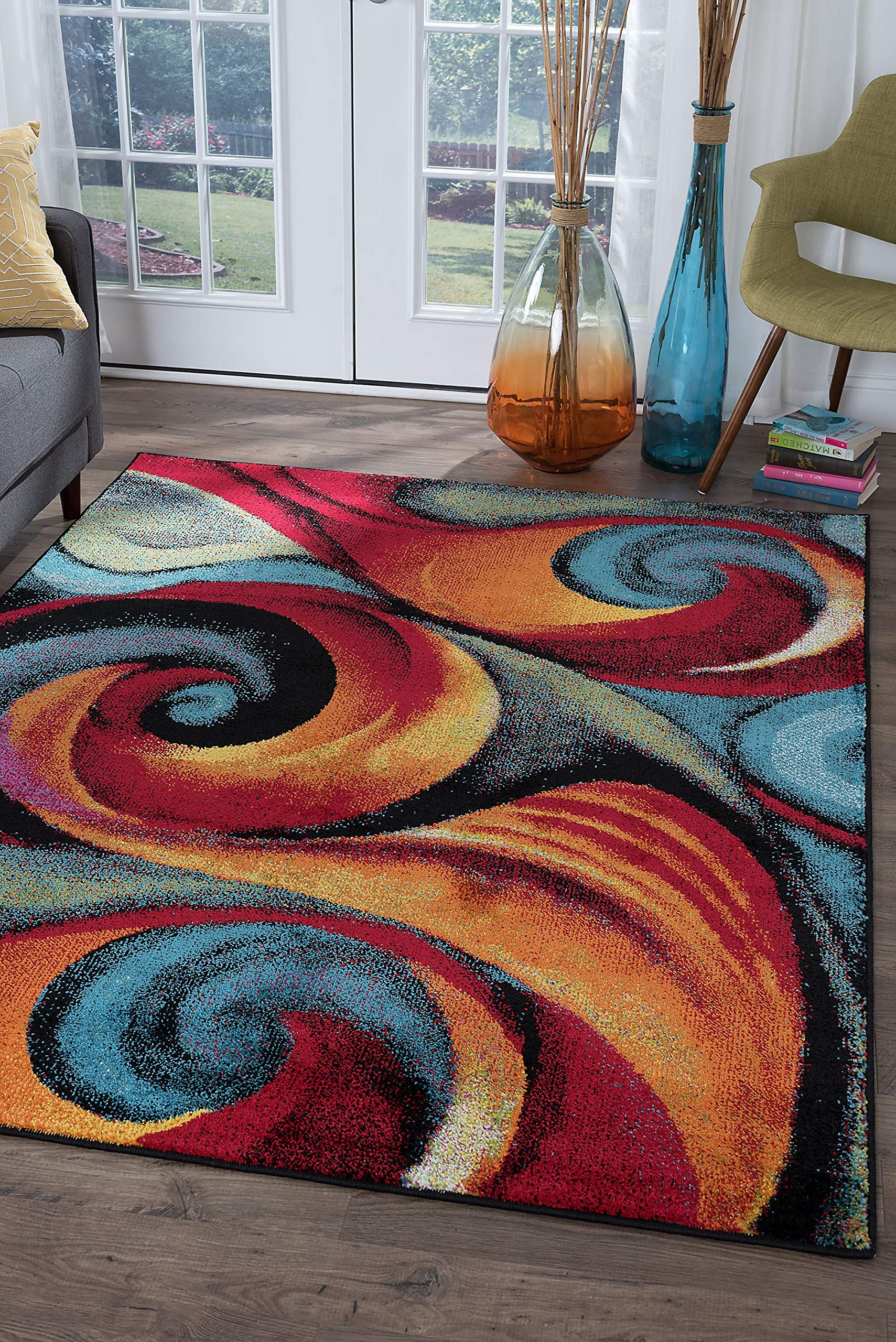 5x7 Area Rug - Soft Modern Living Room Rug for Dining Room, Bedroom & Entryway - Non-Slip Comfortable Floor Carpet - Perfect for Home Decor, Office & Apartment