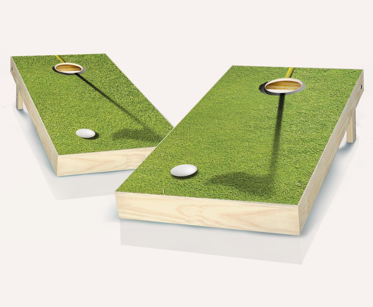 Skip's Garage Premium Golf Cornhole Boards Set - 2 Boards & 8 Bags with Custom Accessories - Perfect for Backyard Parties, Tailgating, and Outdoor Games