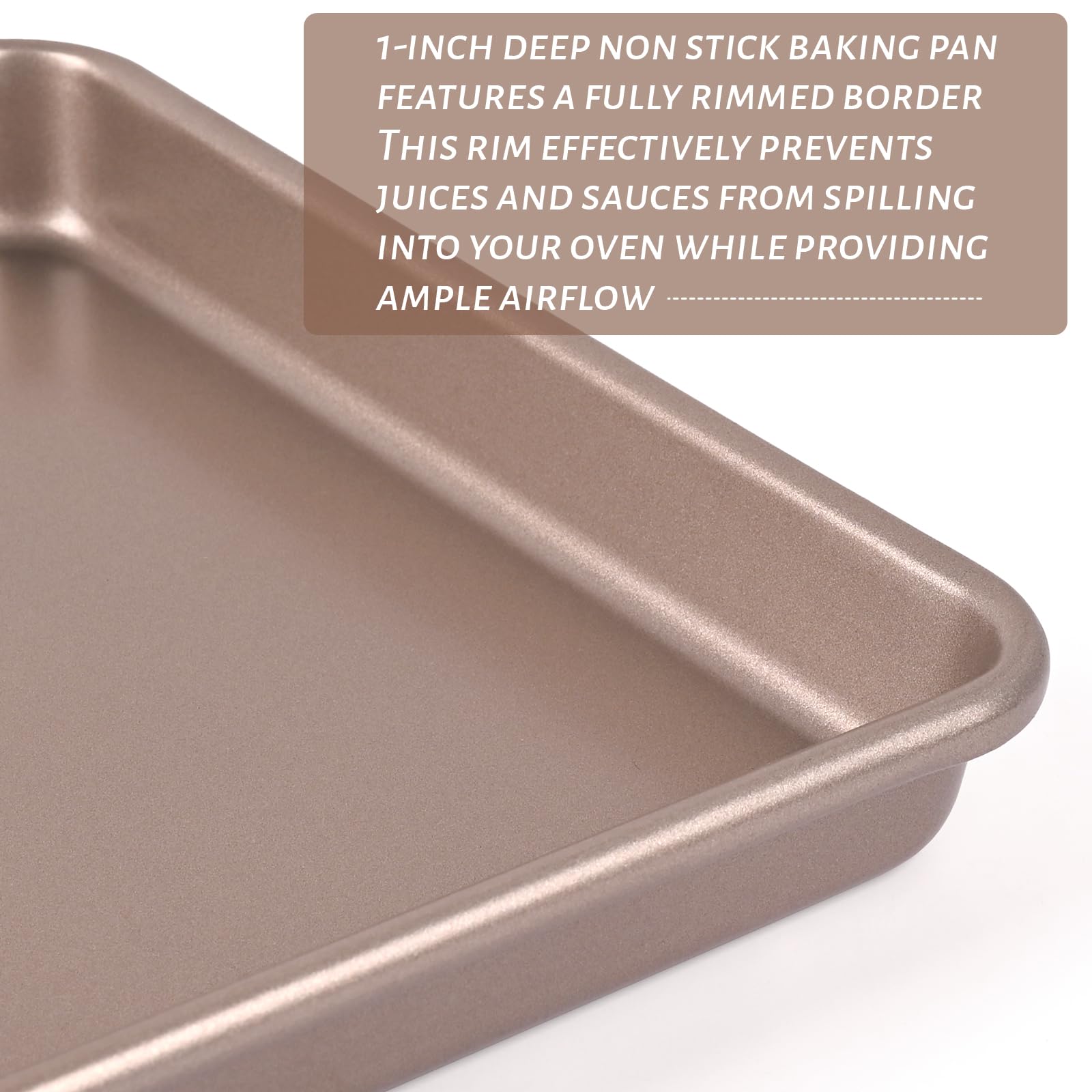 WMKGG 9 x 11 Inch Nonstick Air Fryer Toaster Oven Baking Tray Set of 2 - Heavy Duty Carbon Steel Pans for Roasting, Baking, Reheating - Perfect for Toaster Ovens, Air Fryers & Countertop Cooking