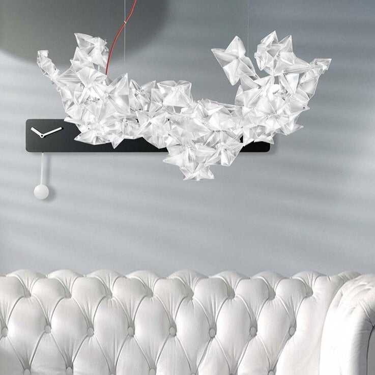 Crystal Stars Chandelier - Elegant Ceiling Light Fixture for Dining Room, Bedroom & Living Room | Sparkling LED Hanging Light for Home Decor & Wedding Events