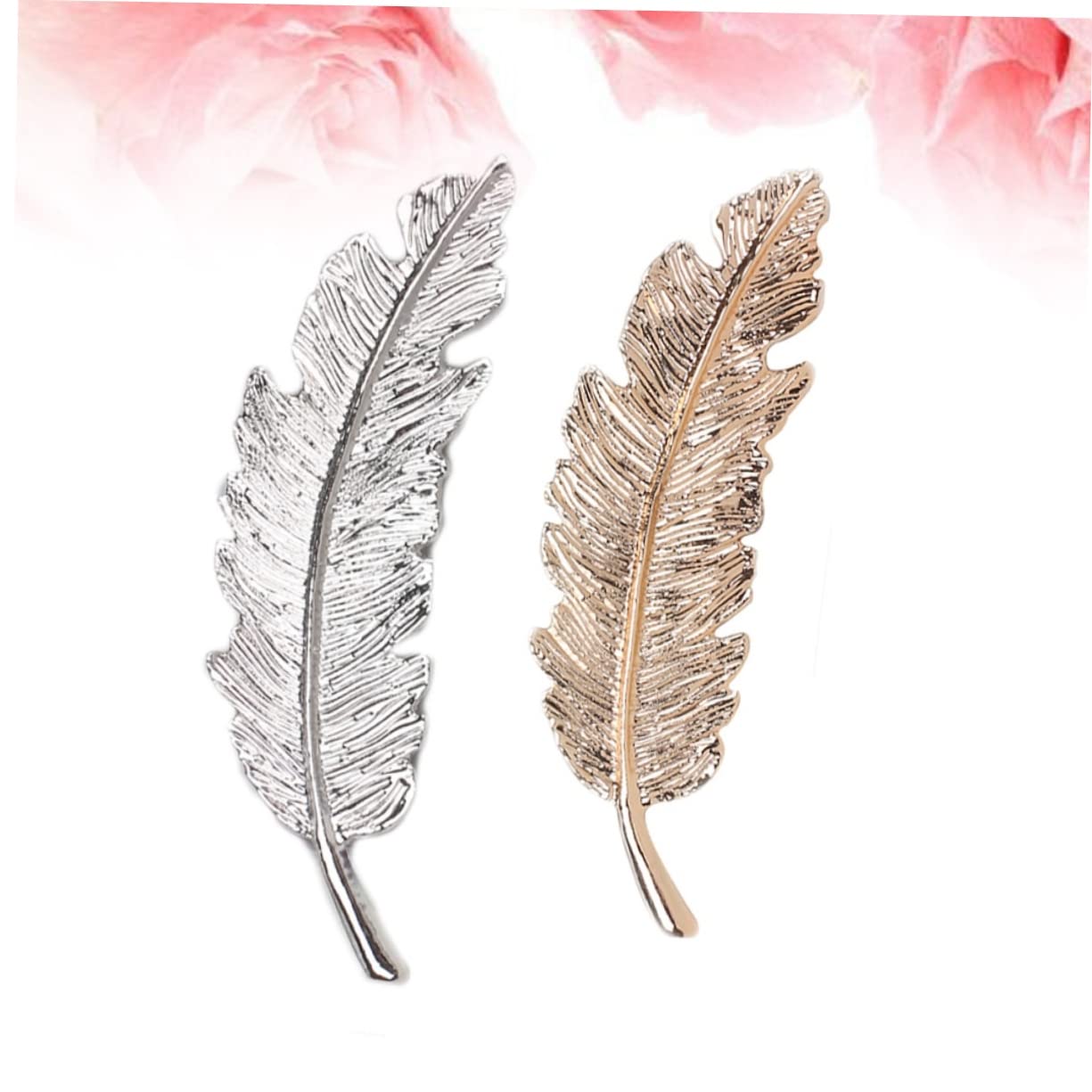 Beavorty Leaf Shaped Ponytail Holder - Alloy Hair Clip Barrette for Women & Girls (Golden/Silver) | Time-Saving Styling Tool for Work, Gym & Everyday Hairstyles