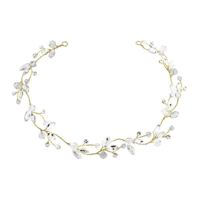 Elegant Gold Bridal Hair Vine with Sparkling Crystals - Perfect for Weddings, Prom & Special Occasions | 3998