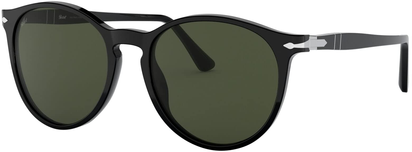 Persol PO3228S Round Sunglasses for Men & Women - Classic Polarized UV Protection Lenses - Perfect for Driving, Travel & Outdoor Activities