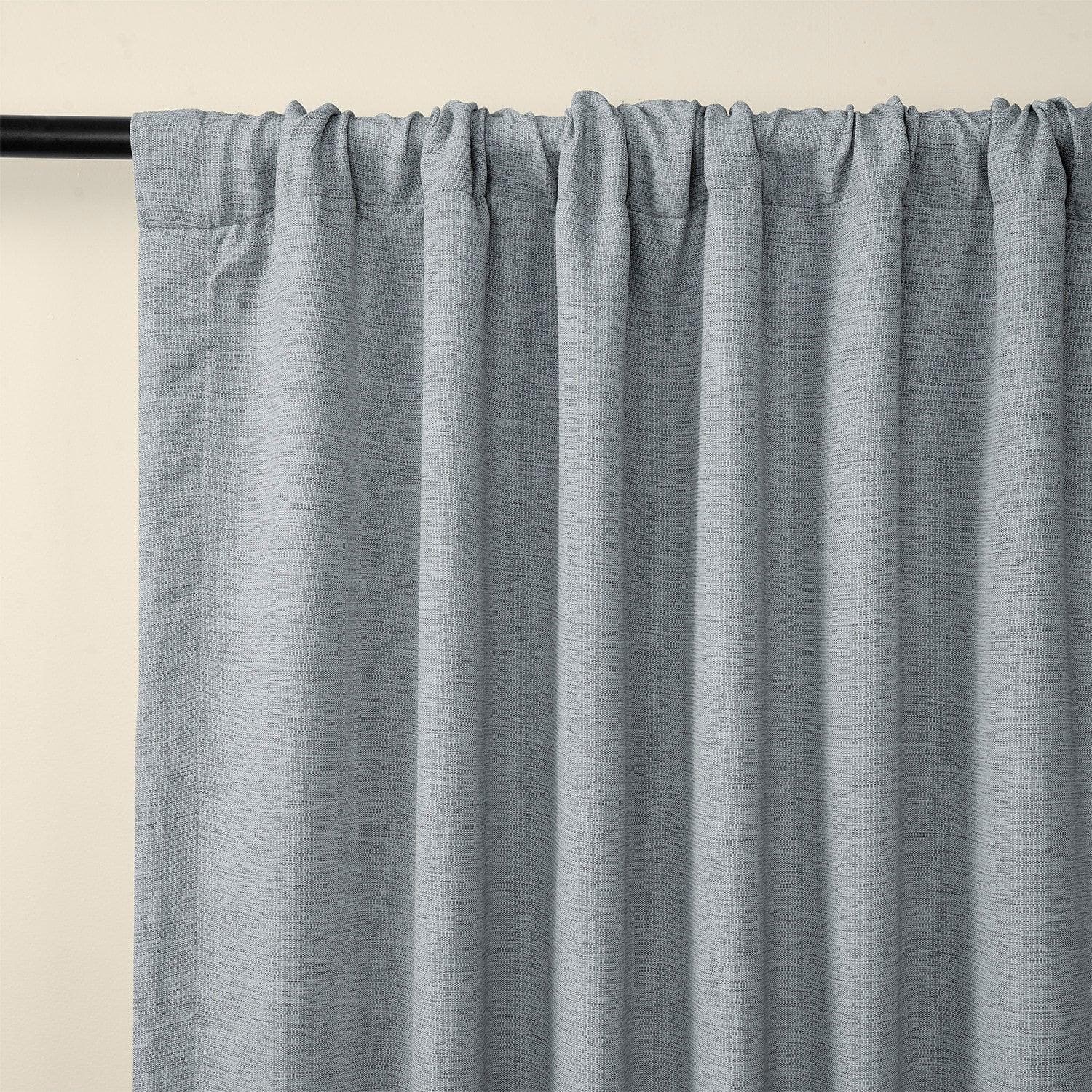Gulf Blue Textured Bellino Blackout Curtains - Thermal Insulated Room Darkening Drapes for Bedroom, Living Room & Nursery - Noise Reducing & Energy Efficient Window Treatments