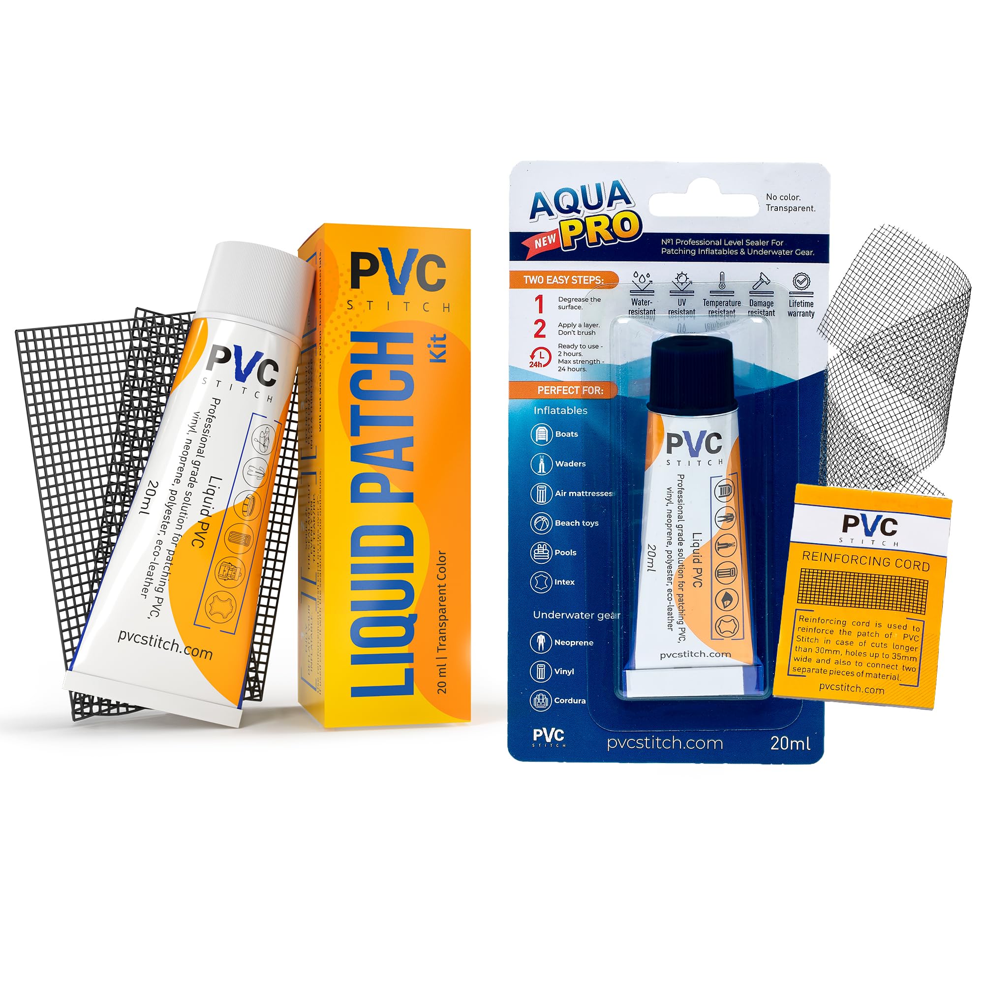Premium PVC Stitch Waterproof Liquid Sealant Kit - Repair Outdoor Gear, Scuba Equipment, Vinyl & PVC Fabric, Inflatable Mattresses, Boats, Pools | Ideal for Camping, Water Sports, Home Maintenance & Emergency Repairs