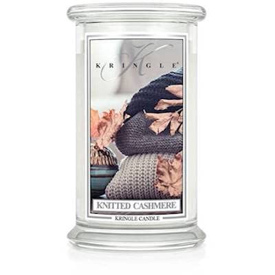 Kringle Candles Premium Knitted Cashmere Large 2-Wick 22oz Scented Candle - 100 Hour Burn Time for Home, Office & Relaxation