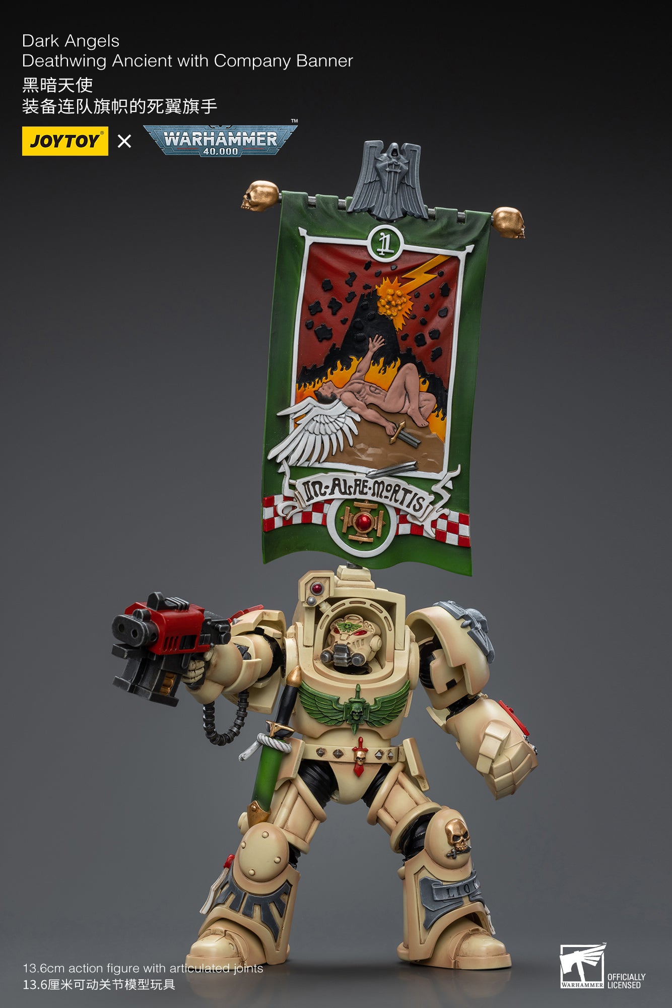 JOYTOY 1/18 Scale Warhammer 40K Dark Angels Deathwing Action Figure - Collectible Miniature for Tabletop Gaming & Display