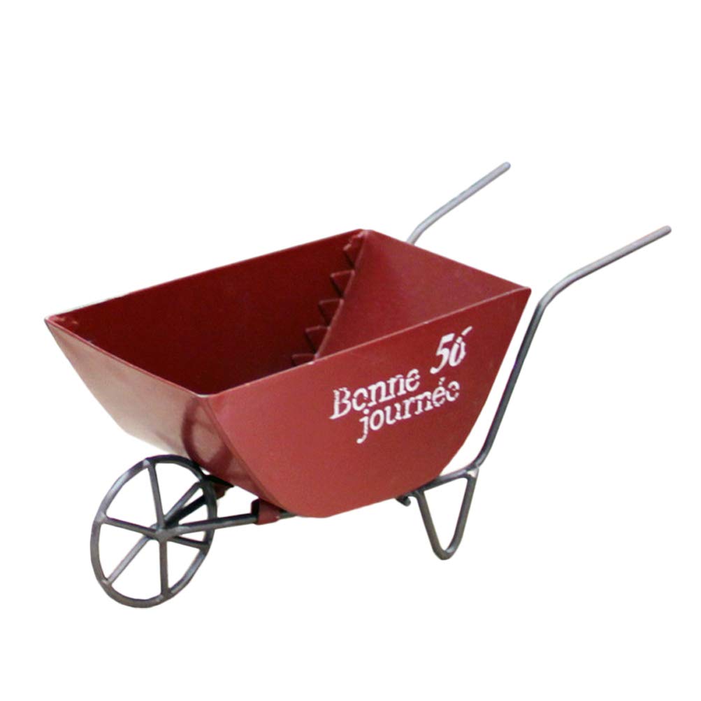 Happyyami 2-Piece Vintage Iron Wheelbarrow Planter Set - Decorative Flower Pot Holder for Indoor & Outdoor Garden Decor | Perfect for Patio, Balcony & Home Décor (Random Color)