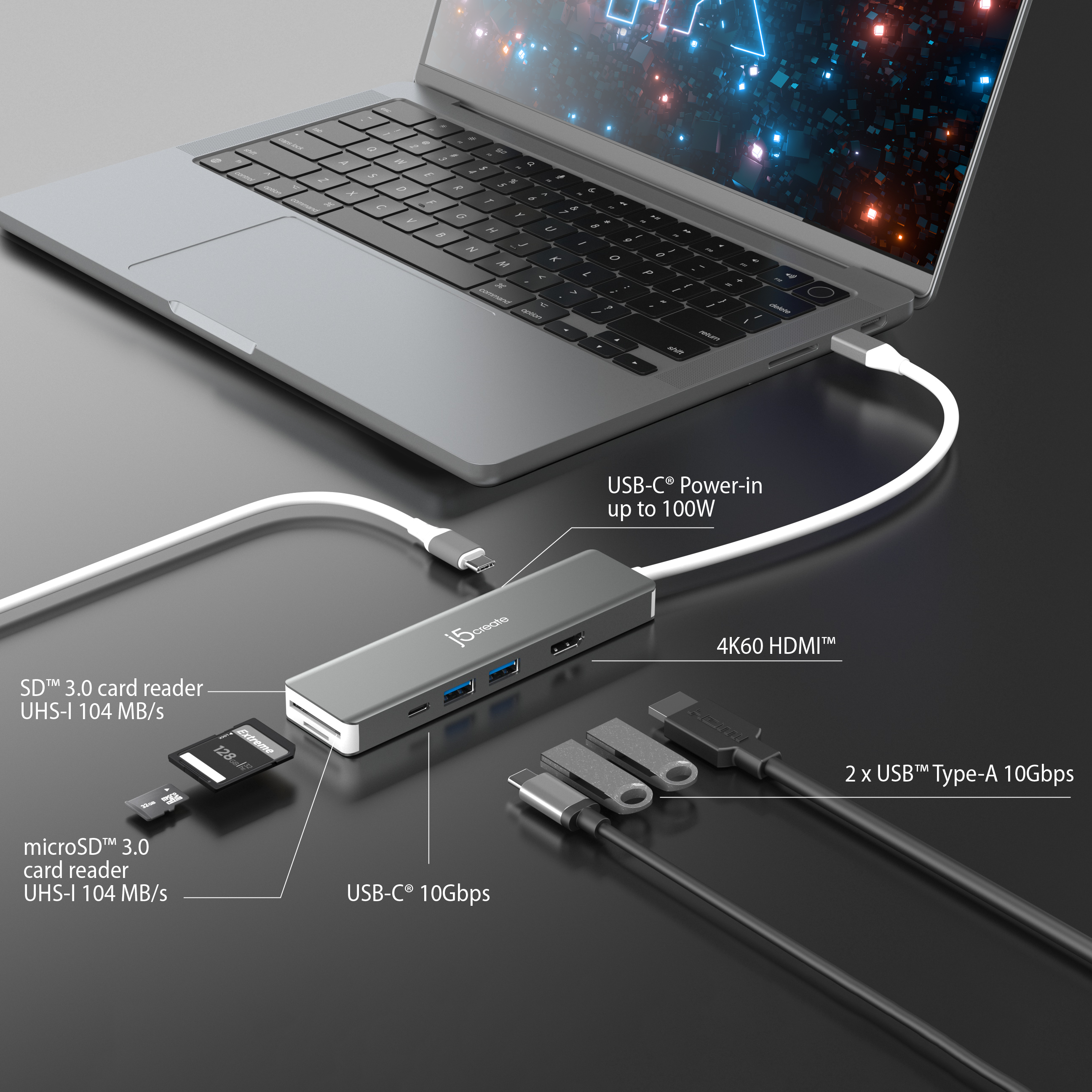 4K60 Elite USB C® 10Gbps Multi-Port Adapter - 4K HDMI, USB 3.0, Ethernet & Power Delivery - Perfect for MacBook Pro, Dell XPS & Surface Laptop