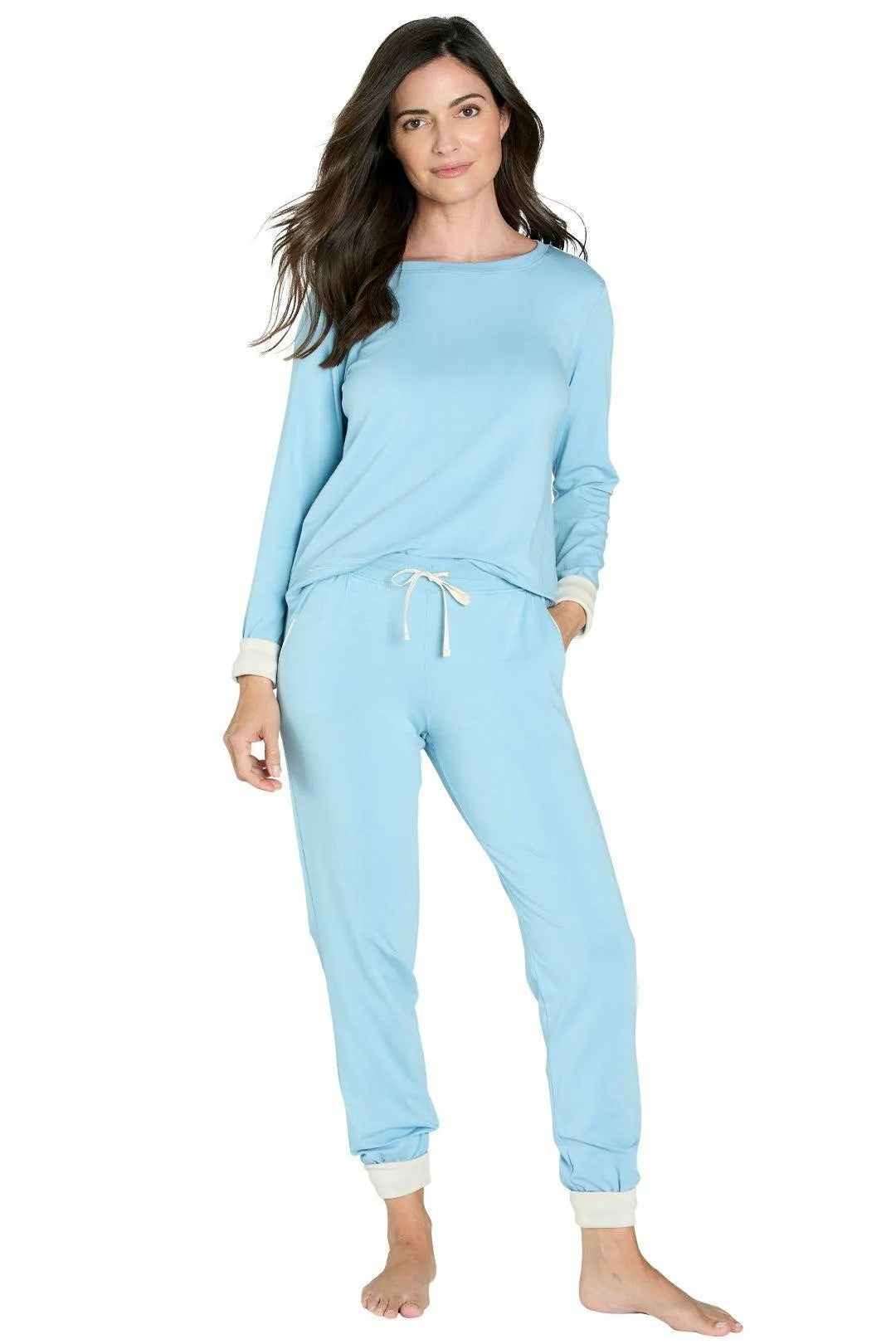 Calypso Relaxed Long Sleeve Loungewear Set - Soft Comfortable Pajama Set for Women | Perfect for Sleep, Yoga & Relaxing at Home