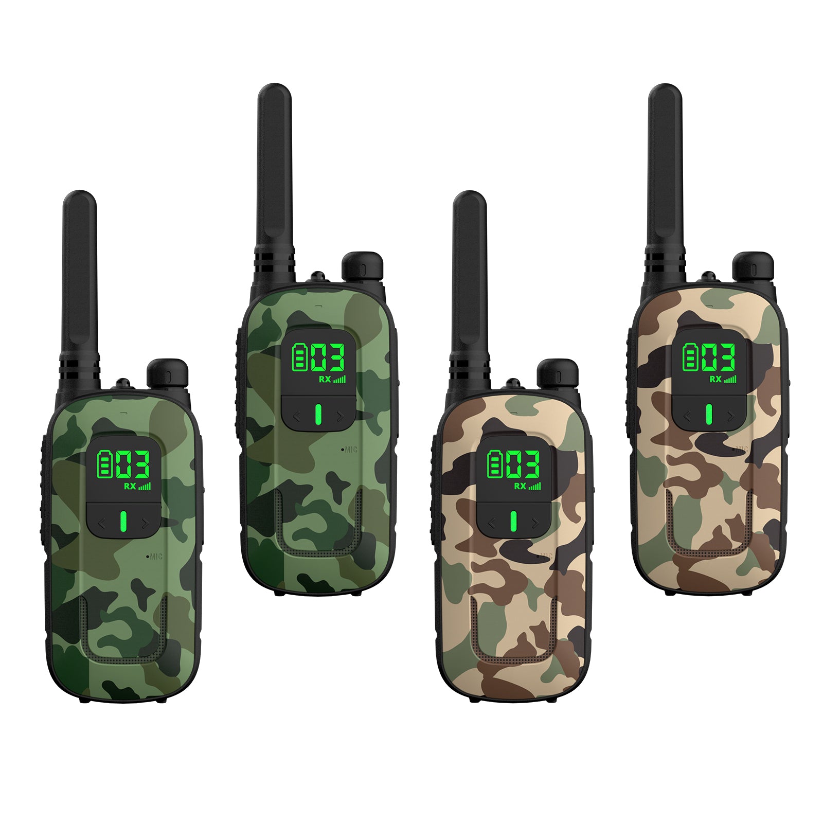 Radioddity FS T3/PR T3 Walkie Talkies 4 Pack - License-Free Two-Way Radios with USB Charging, Flashlight & VOX - Perfect for Outdoor Adventures, Hiking, Camping, and Emergency Communication