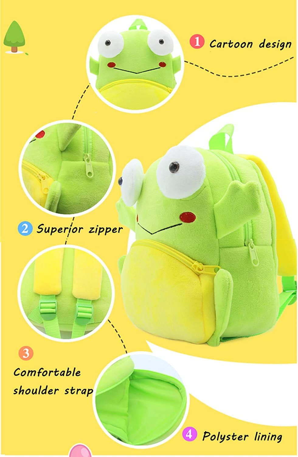 Adorable Mini Backpack for Toddlers 1-5 Years - Cute Cartoon Preschool & Nursery Bag for Boys & Girls - Perfect for School, Travel, Picnics & Daycare Adventures